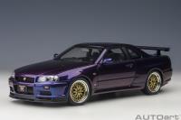 1:18 Nissan Skyline GT-R (R34) 2002 V-Spec II with BBS LM wheels Midnight Purple - AUTOART - 77403