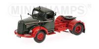 1:43 MERCEDES L 6600S SATTELZUGMASCHINE 1950 GREEN / RED - MINICHAMPS 439034490